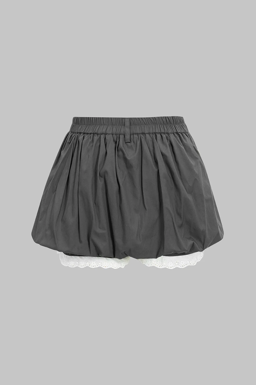 Lace Trim Ruched Low Waist Skort sold by Micas product image thumbnail 2