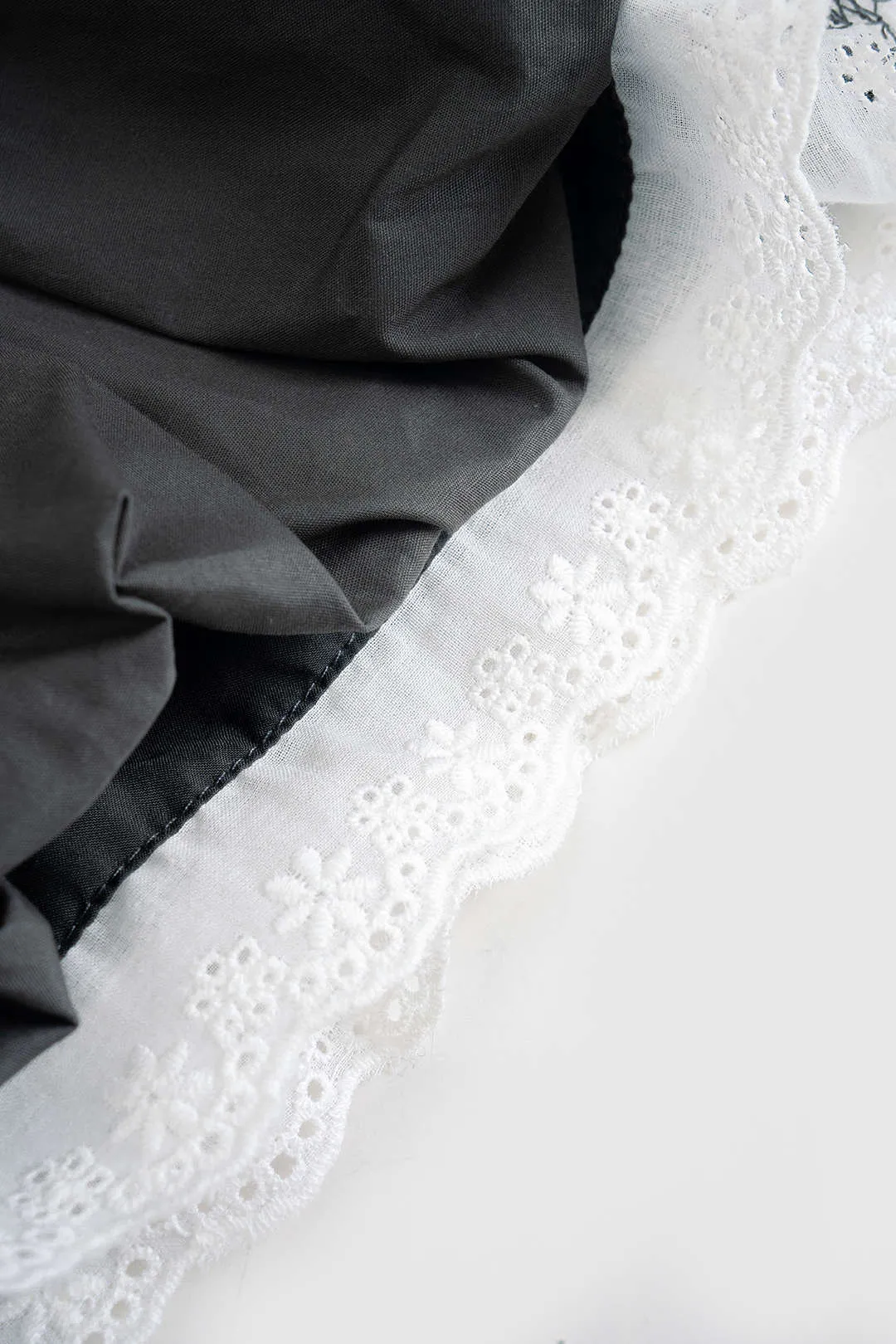 Lace Trim Ruched Low Waist Skort sold by Micas product image thumbnail 3