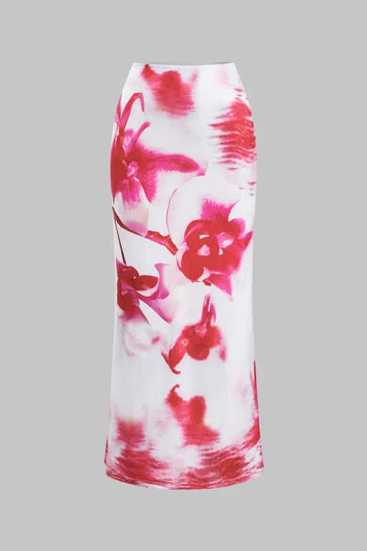 Floral Print Bodycon Skirt sold by Micas