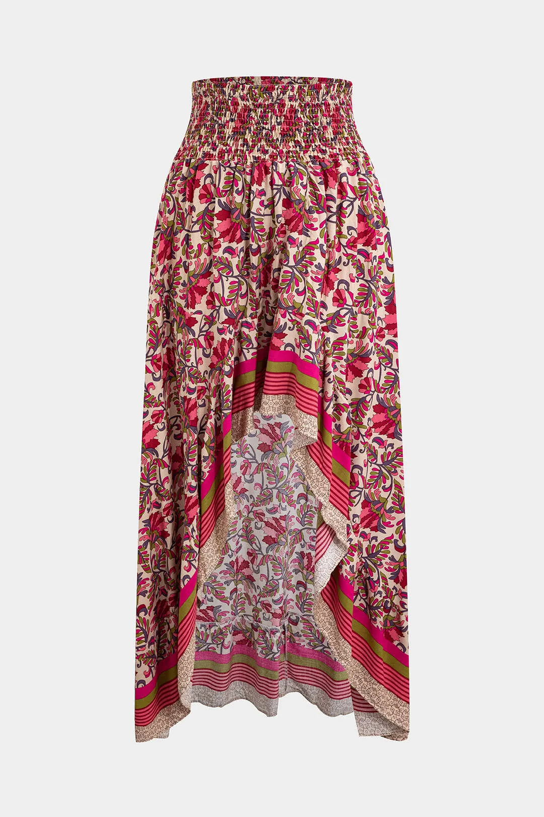Floral Print Shirred Irregular Skirt sold by Micas