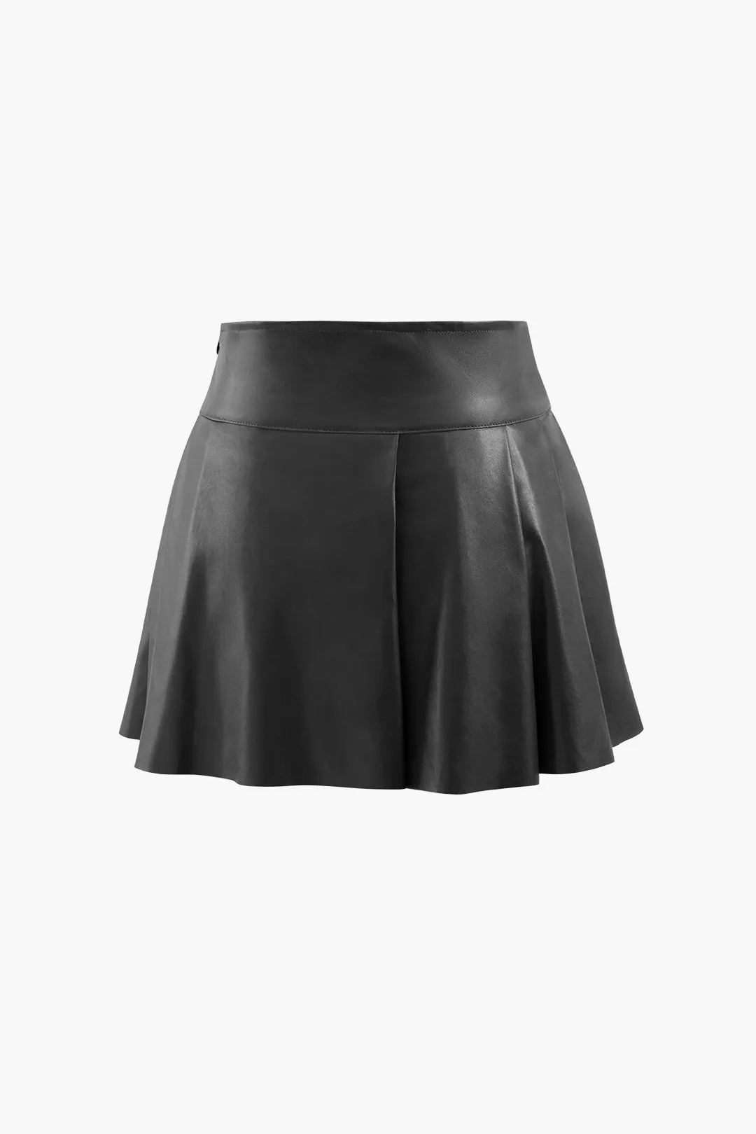 Faux Leather Irregular Hem Pleated Skirt sold by Micas product image thumbnail 2