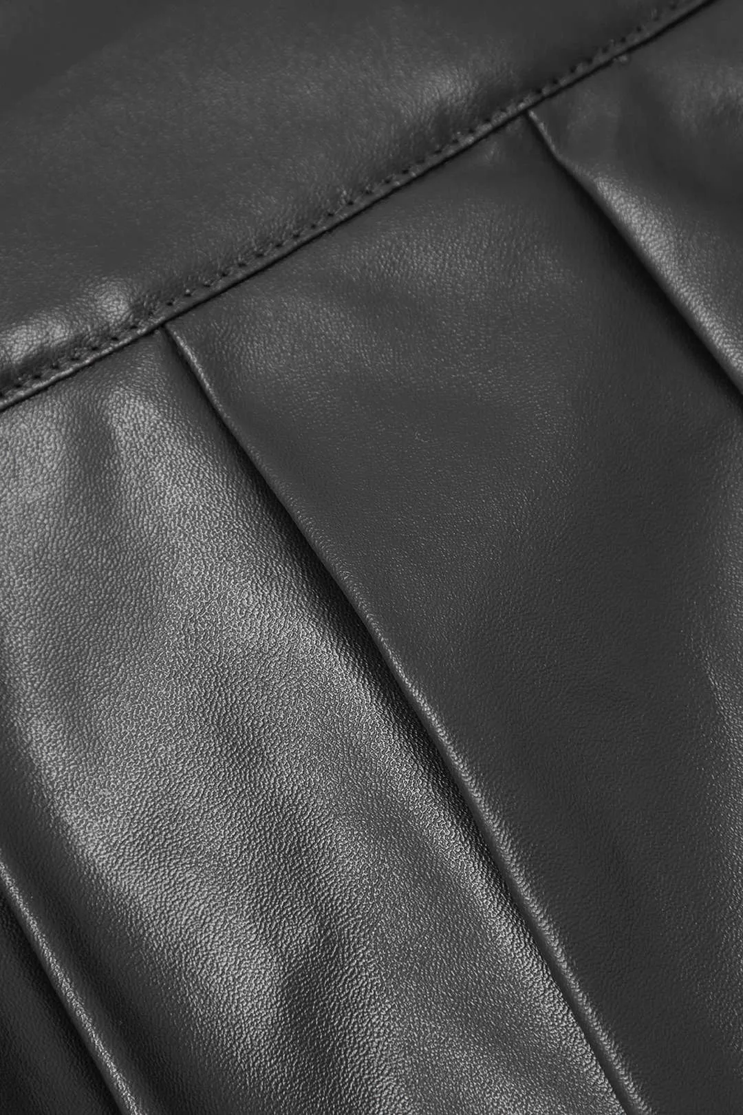 Faux Leather Irregular Hem Pleated Skirt sold by Micas product image thumbnail 3