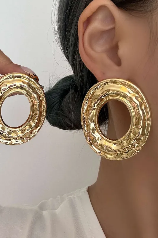 Metal Hollow Multi-Layer Earrings sold by Micas