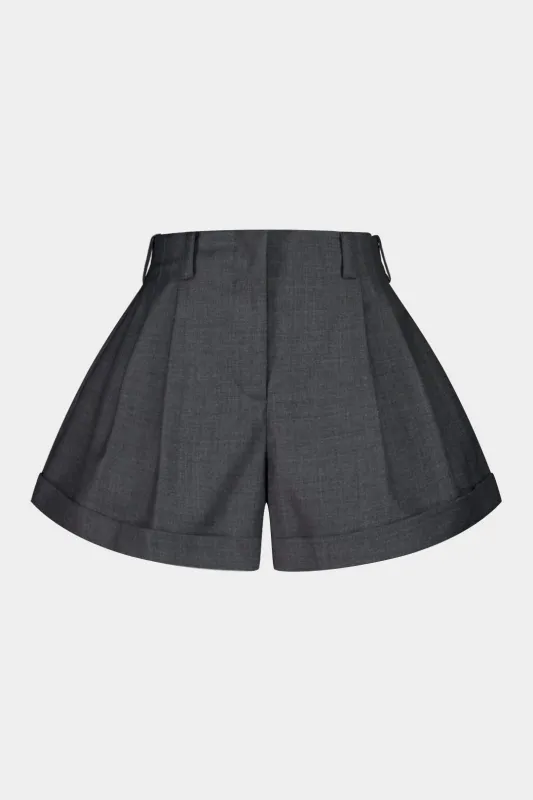 Solid Pleated Wide-Lge Shorts sold by Micas