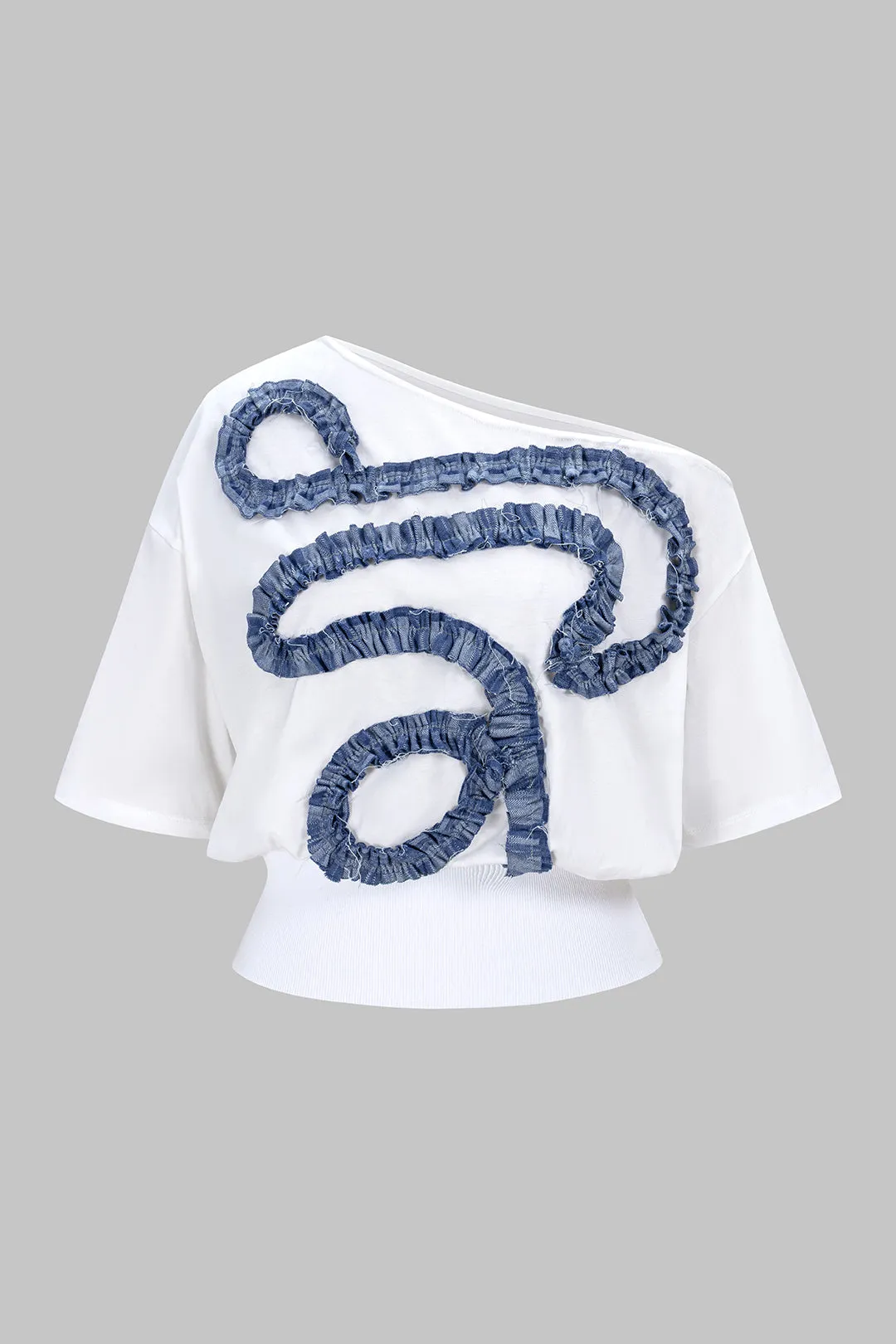 Asymmetrical Patchwork Short Sleeve T-Shirt sold by Micas