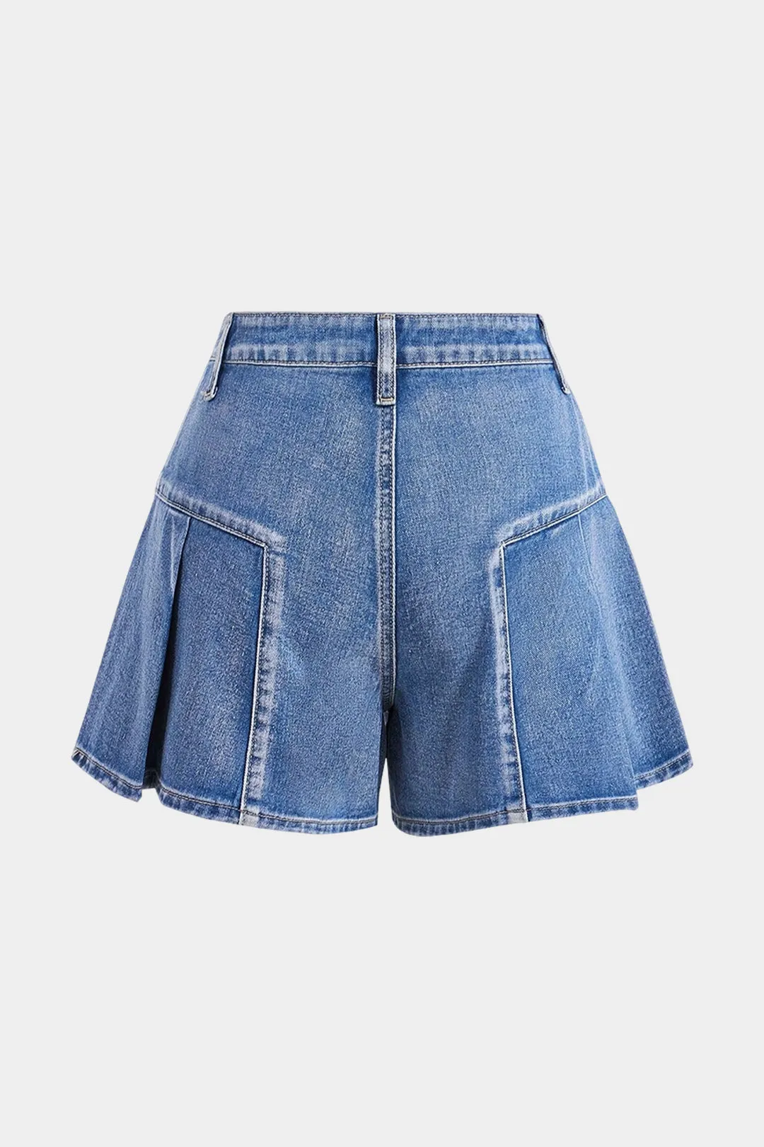 Denim Pleated Button Stitching Shorts sold by Micas product image thumbnail 2