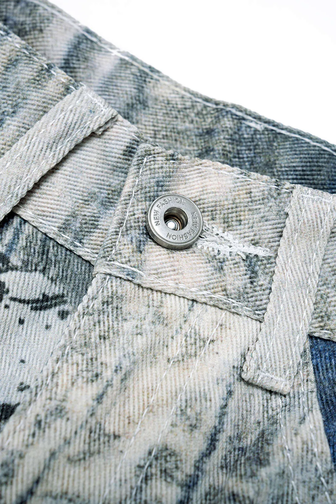 Denim Retro Print Wide Leg Jeans sold by Micas product image thumbnail 3