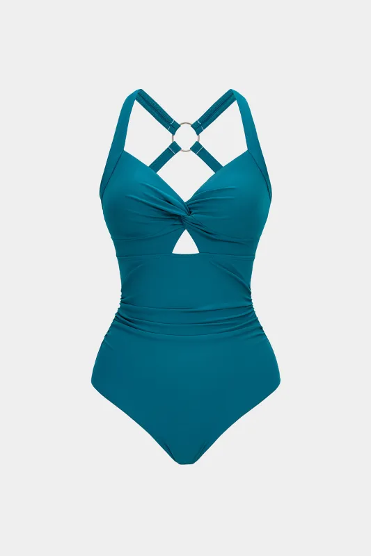 Metallic Cut Out One-Piece Swimsuit sold by Micas