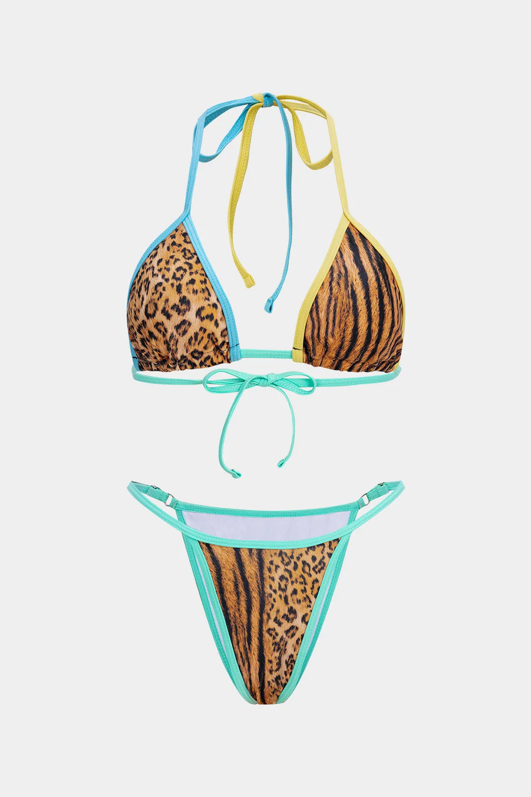 Leopard Print Leopard Tie-Up Split Bikini Set sold by Micas