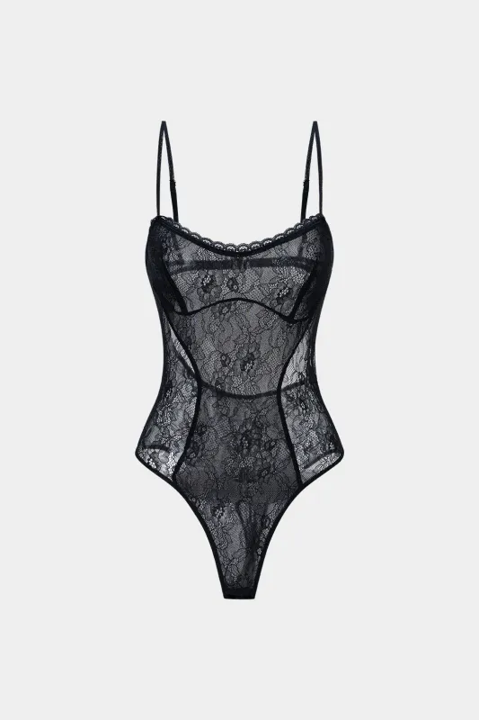 Lace Slip Sleeveless Bodysuit sold by Micas
