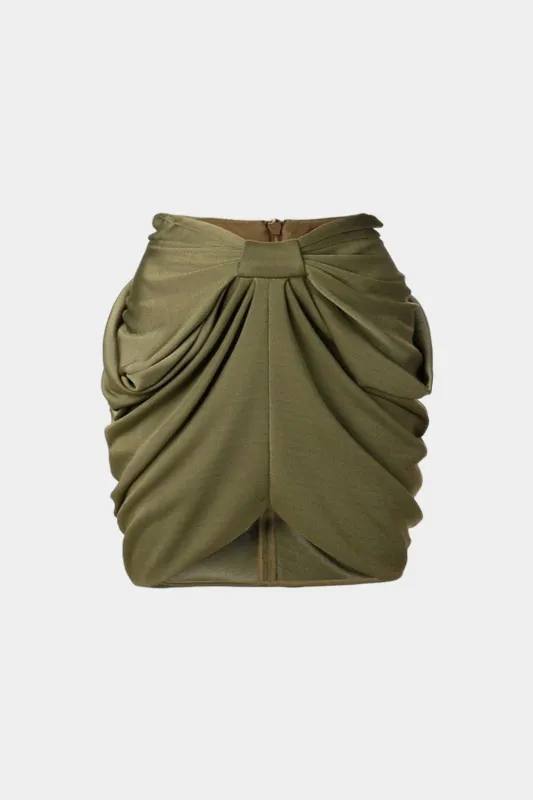 Ruched Zipper Mini Skirt sold by Micas