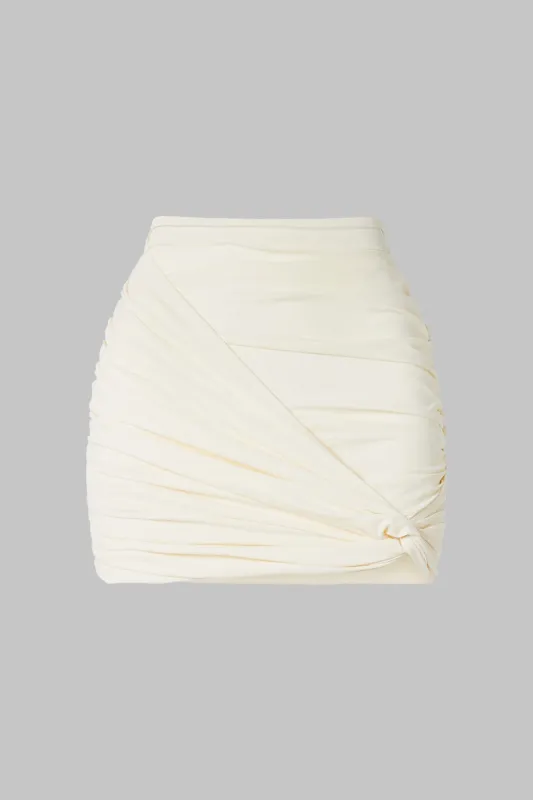 Twist Knot Ruched A-Line Skirt sold by Micas