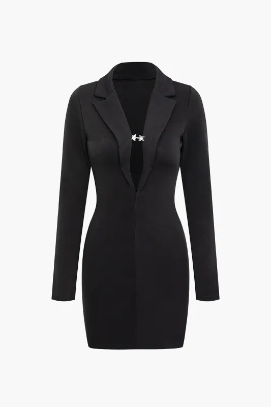 Deep V-Neck Long Sleeve Mini Dress sold by Micas