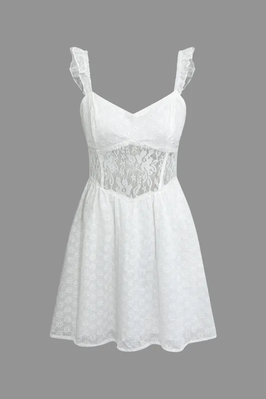 Lace Backless Zipper Sleeveless Mini Dress made by Micas