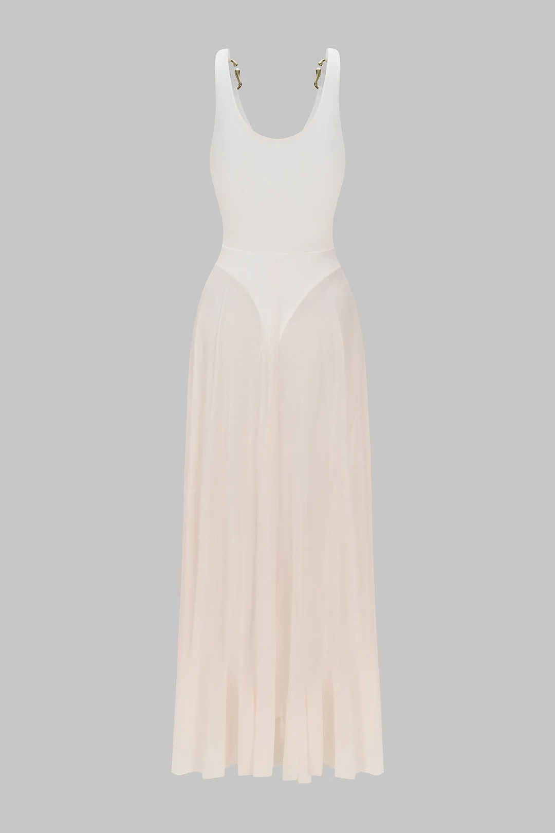 Mesh V-Neck Metallic Decor Sleeveless Maxi Dress sold by Micas product image thumbnail 2