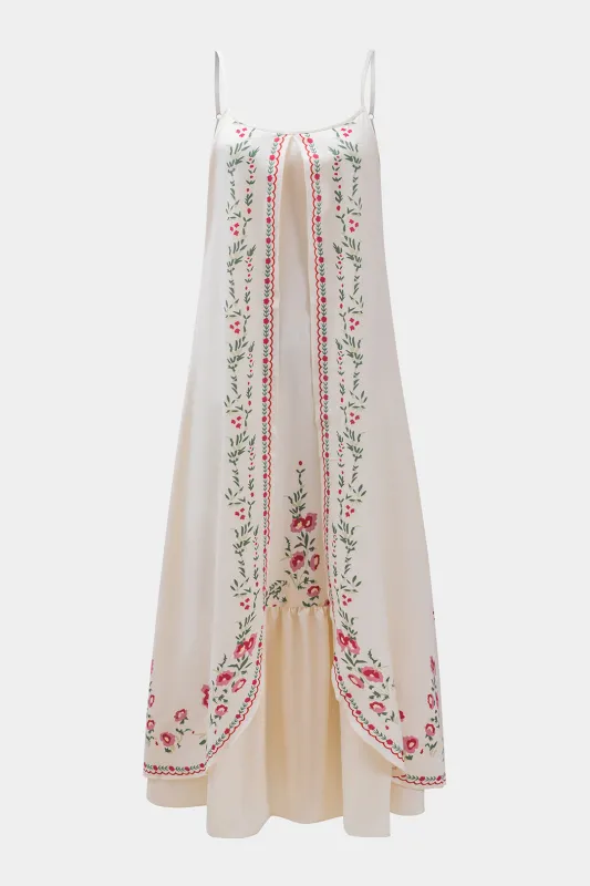 Floral Print Asymmetrical Hem Sleeveless Maxi Dress sold by Micas