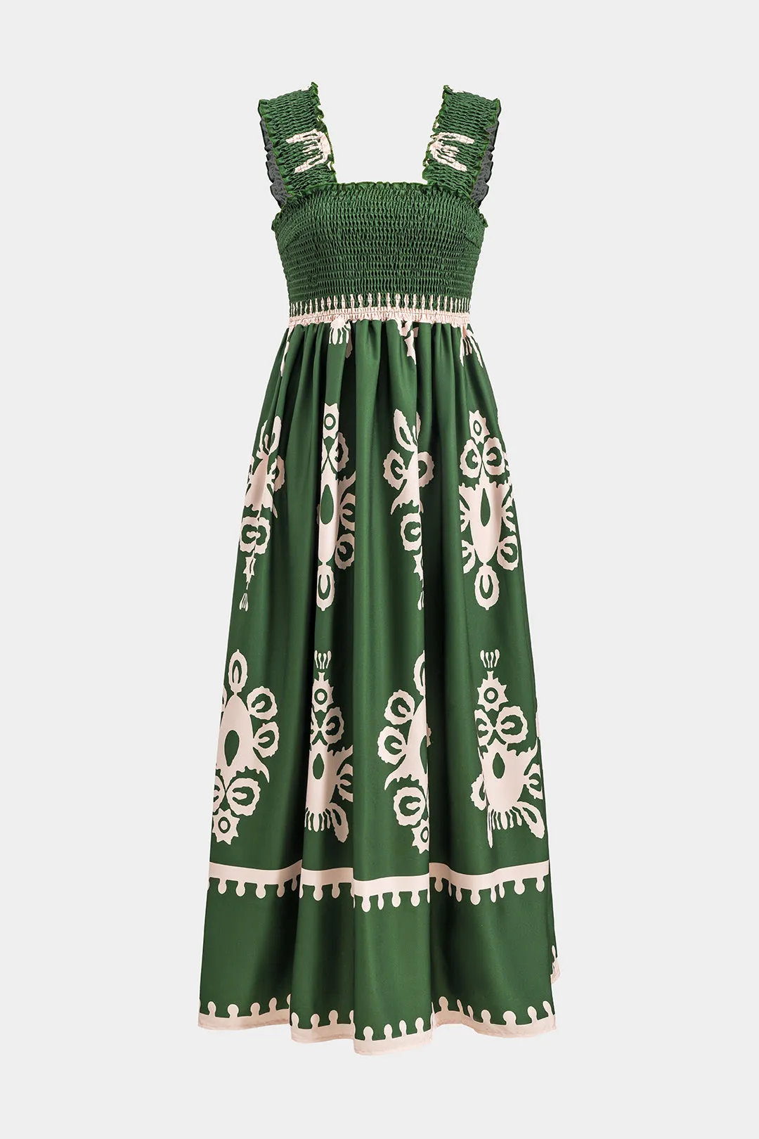 Shirred Strapless Sleeveless Maxi Dress sold by Micas