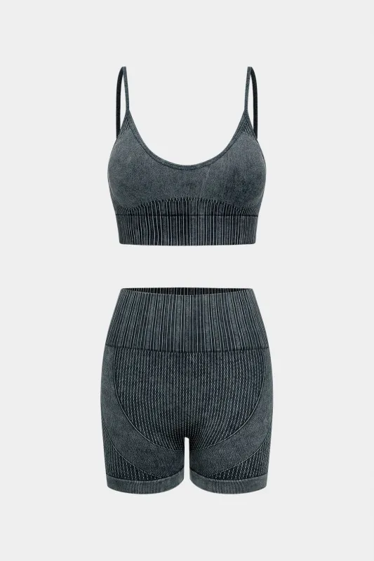 Solid Backless Cami Top And Shorts Set sold by Micas