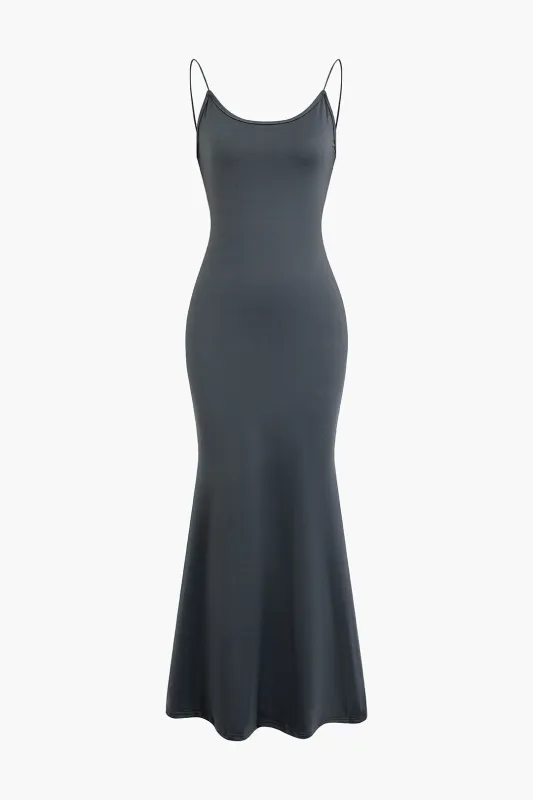 Solid Backless Sleeveless Maxi Dress sold by Micas