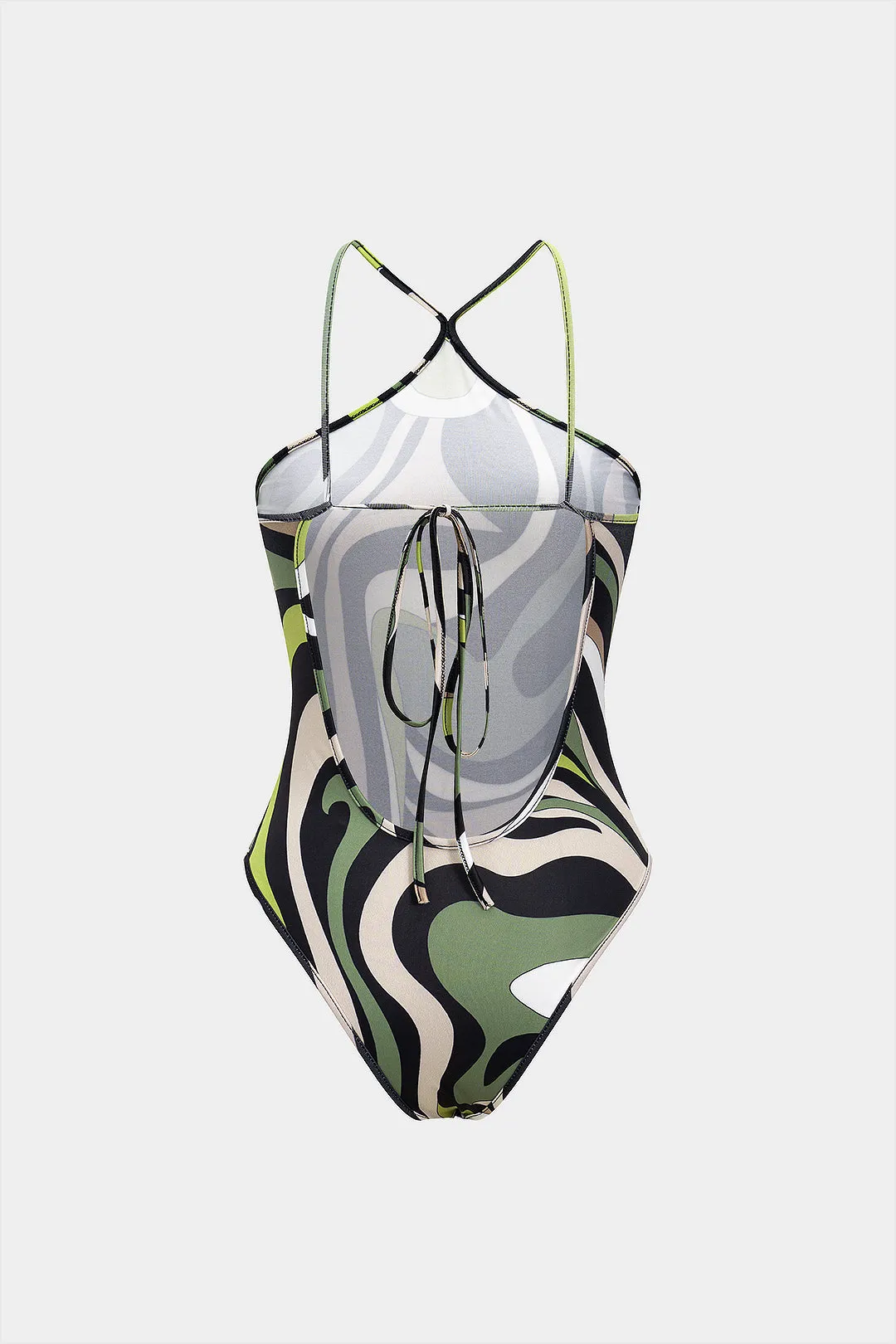 Abstract Print Backless Tie-Up Sleeveless Bodysuit sold by Micas product image thumbnail 2