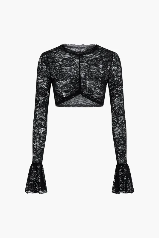 Lace Shell Long Sleeve Top sold by Micas