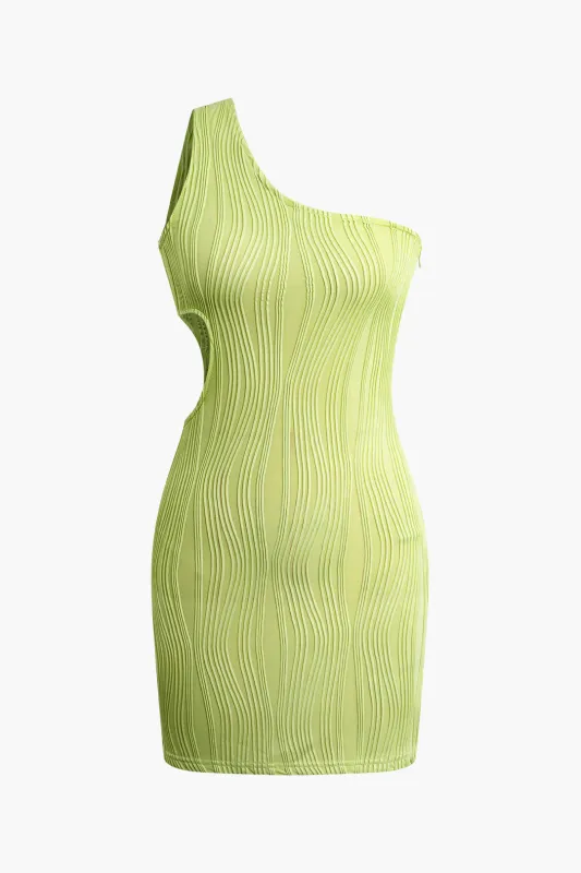 One-Shoulder Cut Out Sleeveless Mini Dress made by Micas