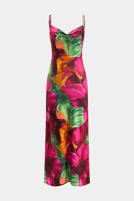 Floral Print Backless Sleeveless Midi Dress sold by Micas