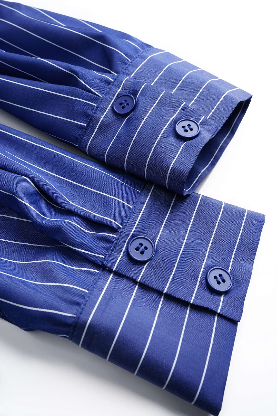 Plus Size Stripes Print Long-Sleeve Shirt And Pleated Mini Skirt Set sold by Micas product image thumbnail 3