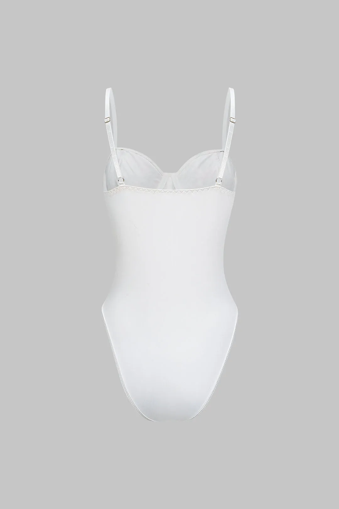 Floral Print Sheer Slip Underwire Sleeveless Bodysuit sold by Micas product image thumbnail 2