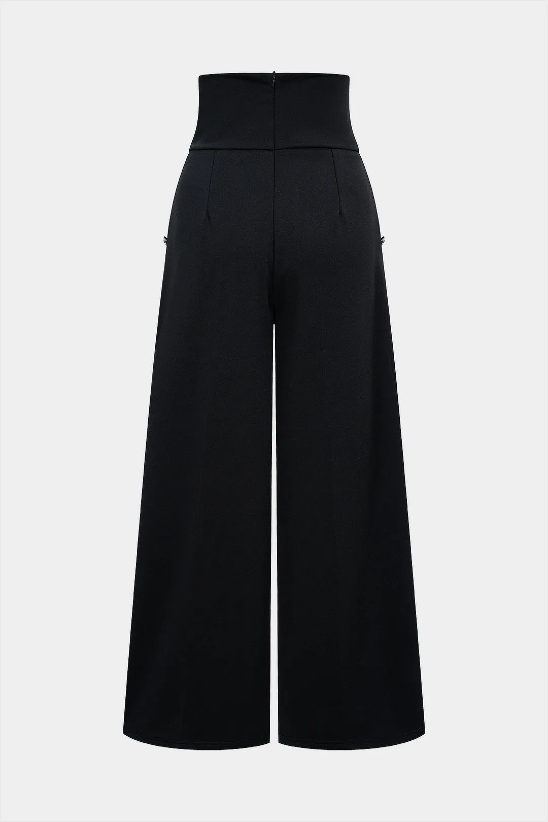 Solid Button High Waist Wide Leg Pants sold by Micas product image thumbnail 2