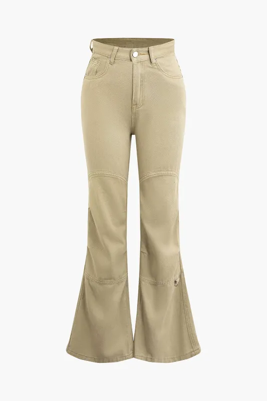 Denim Irregular Flared Jeans made by Micas