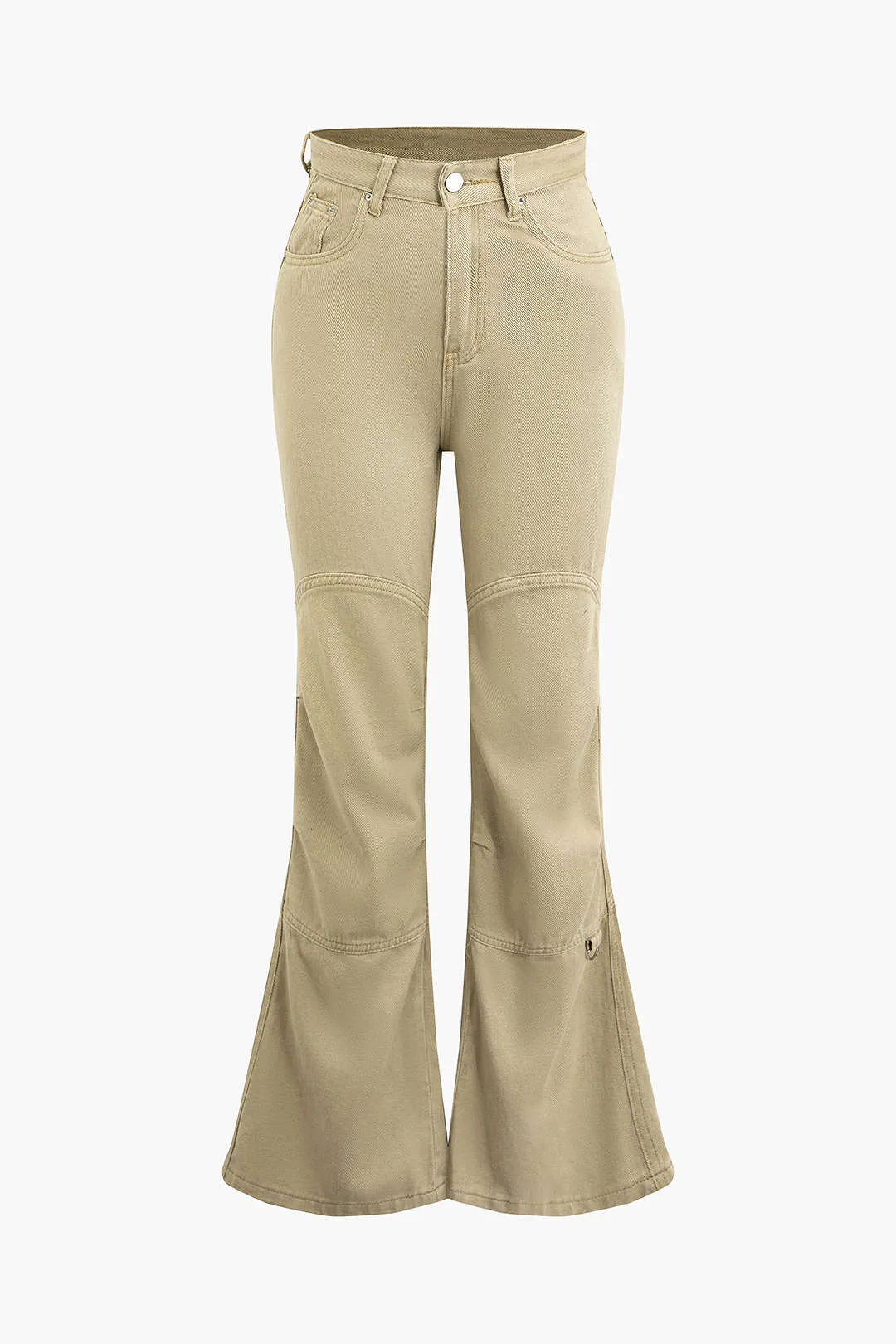 Denim Irregular Flared Jeans sold by Micas