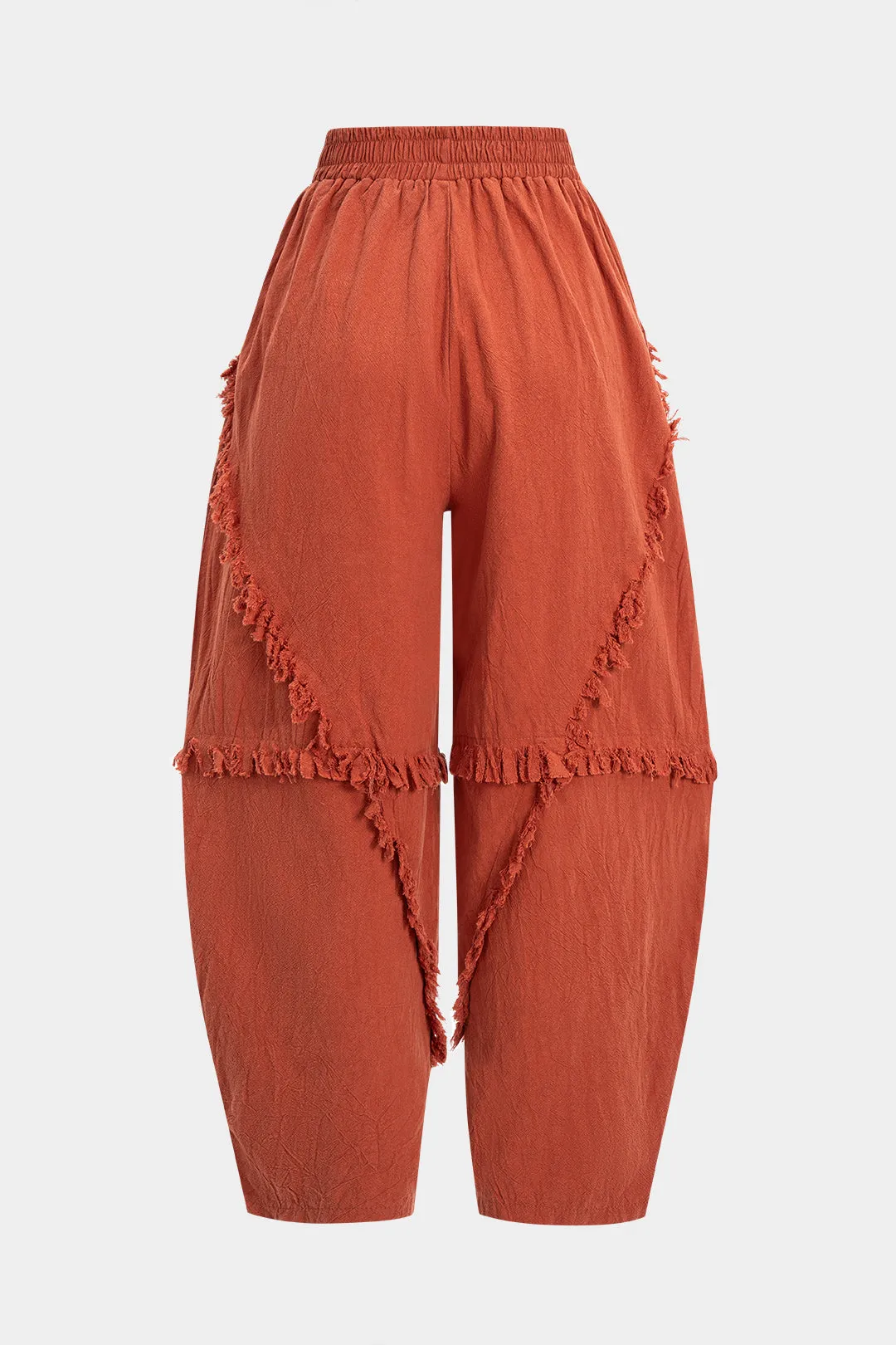 Shirred Waistband Frayed Splicing Pants sold by Micas product image thumbnail 2