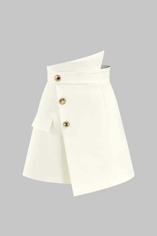 Button Asymmetrical Skirt sold by Micas