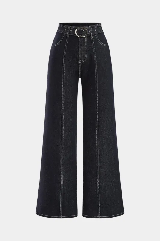 Denim Belted Jeans sold by Micas