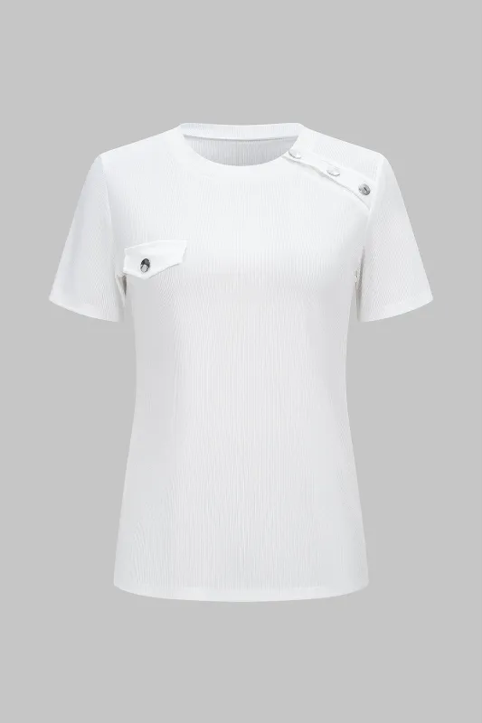 Round Neck Short Sleeve T-Shirt sold by Micas