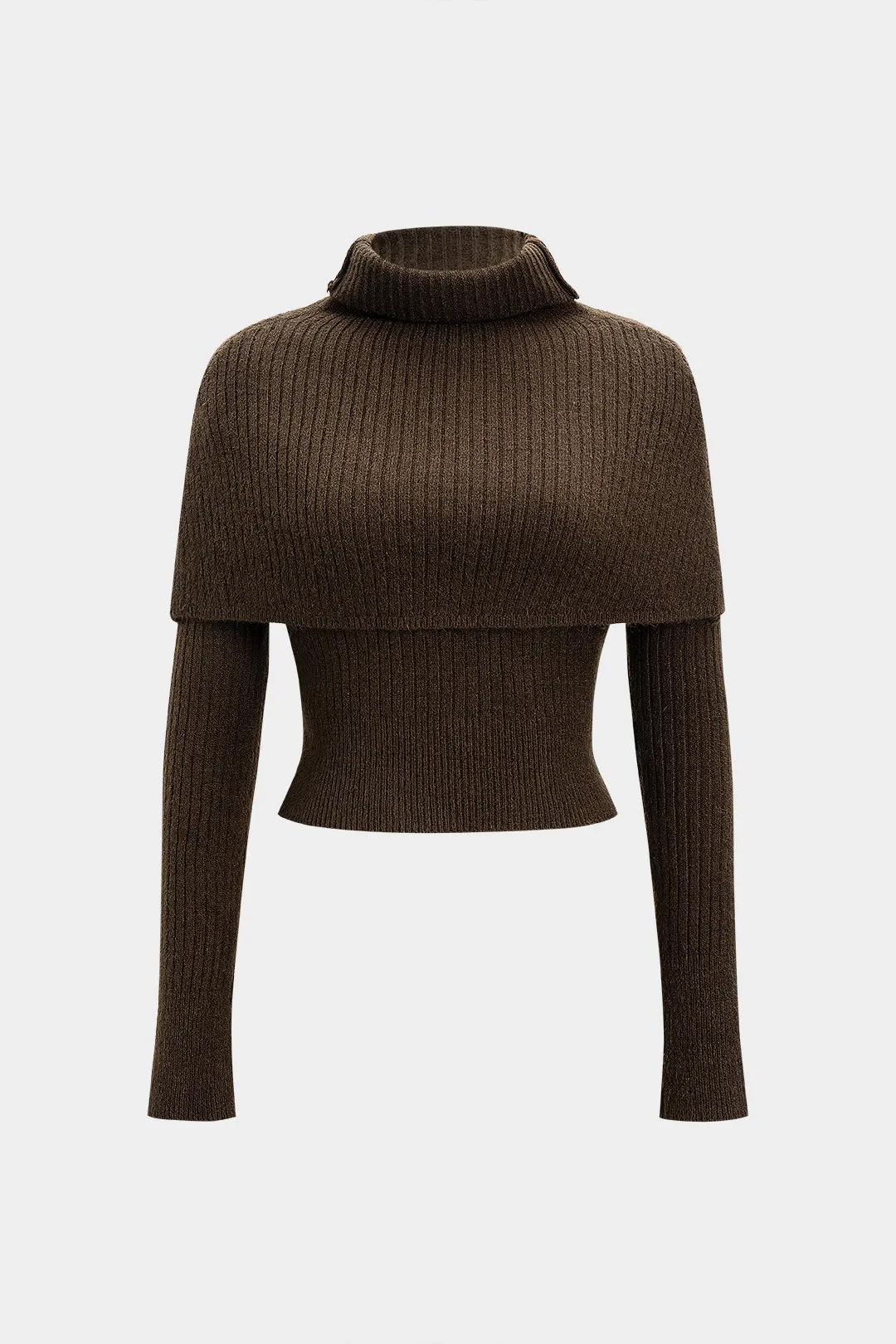 Sweater High Collar Long-Sleeve Top sold by Micas