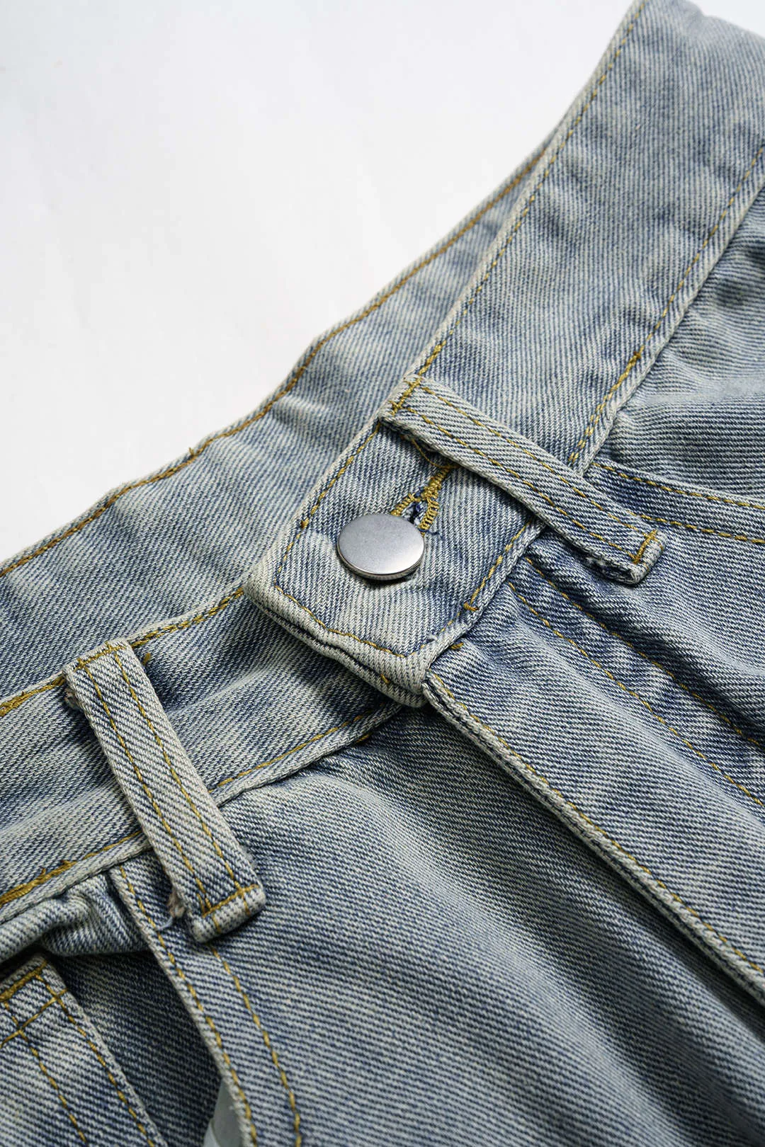 Denim Washed Straight Leg Wide Leg Jeans sold by Micas product image thumbnail 3