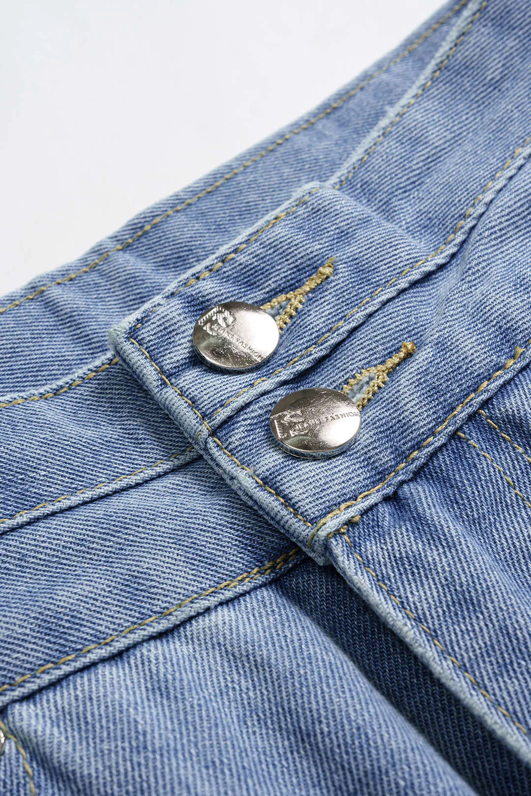 Denim High Waist Straight Leg Jeans sold by Micas product image thumbnail 3