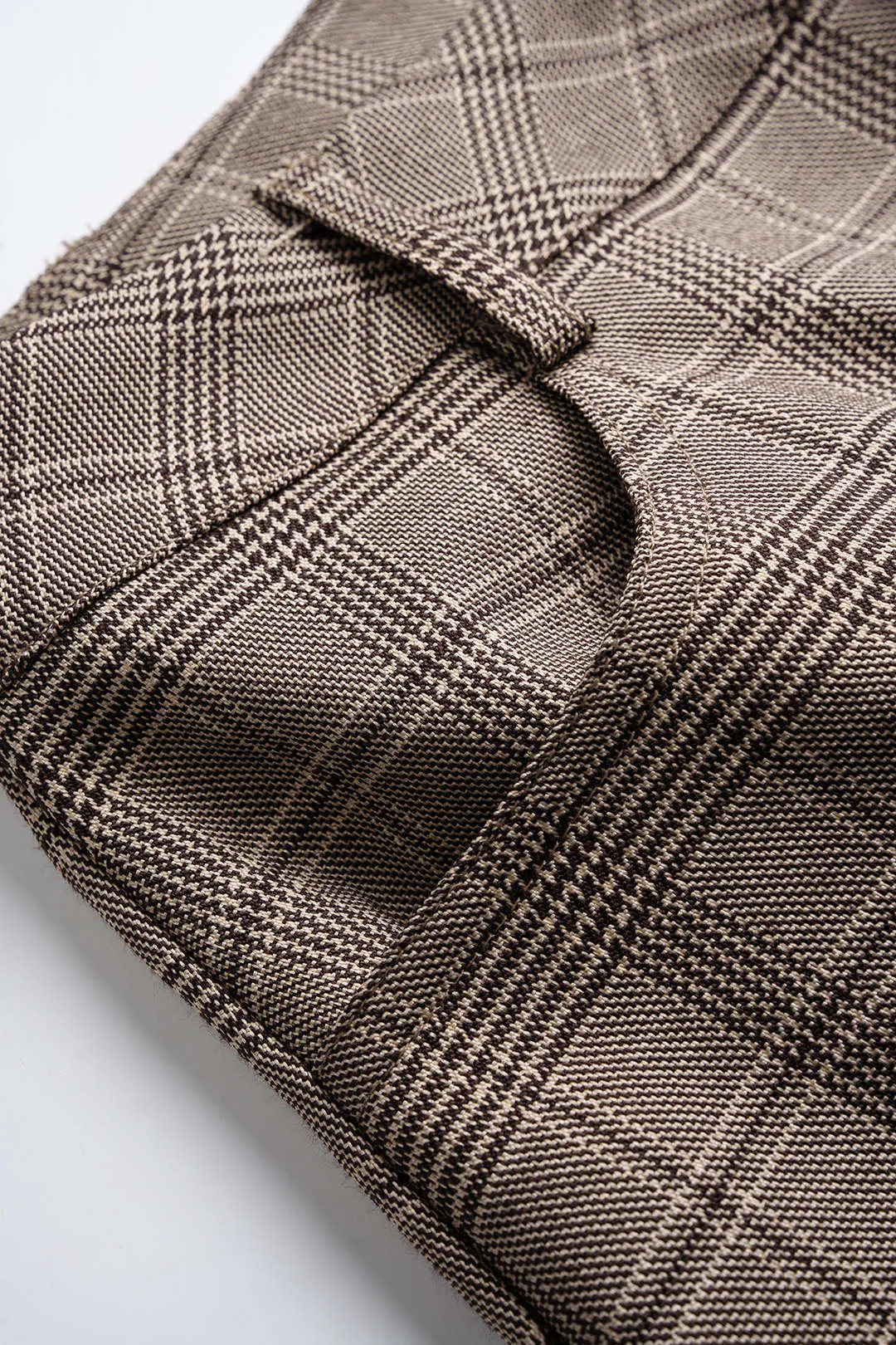 Plaid Print High Waist Barrel Pants sold by Micas product image thumbnail 3