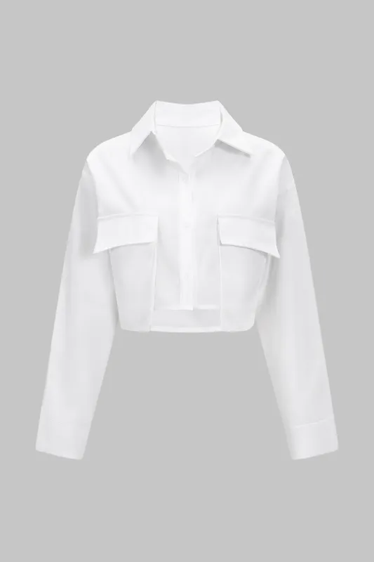 Solid Button Pocket Long-Sleeve Shirt sold by Micas