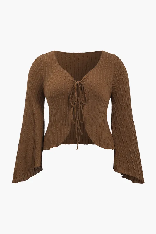 Plus Size Tie-Up Shell Sleeve Shirt sold by Micas