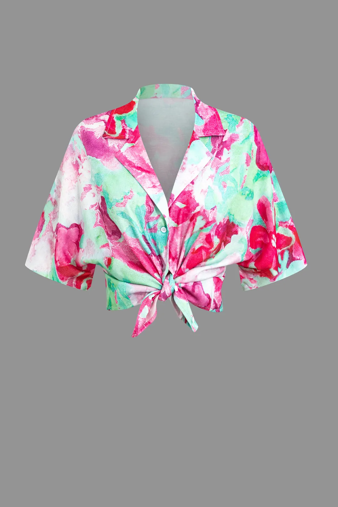 Floral Print Short Sleeve Shirt And Shorts Set sold by Micas product image thumbnail 2