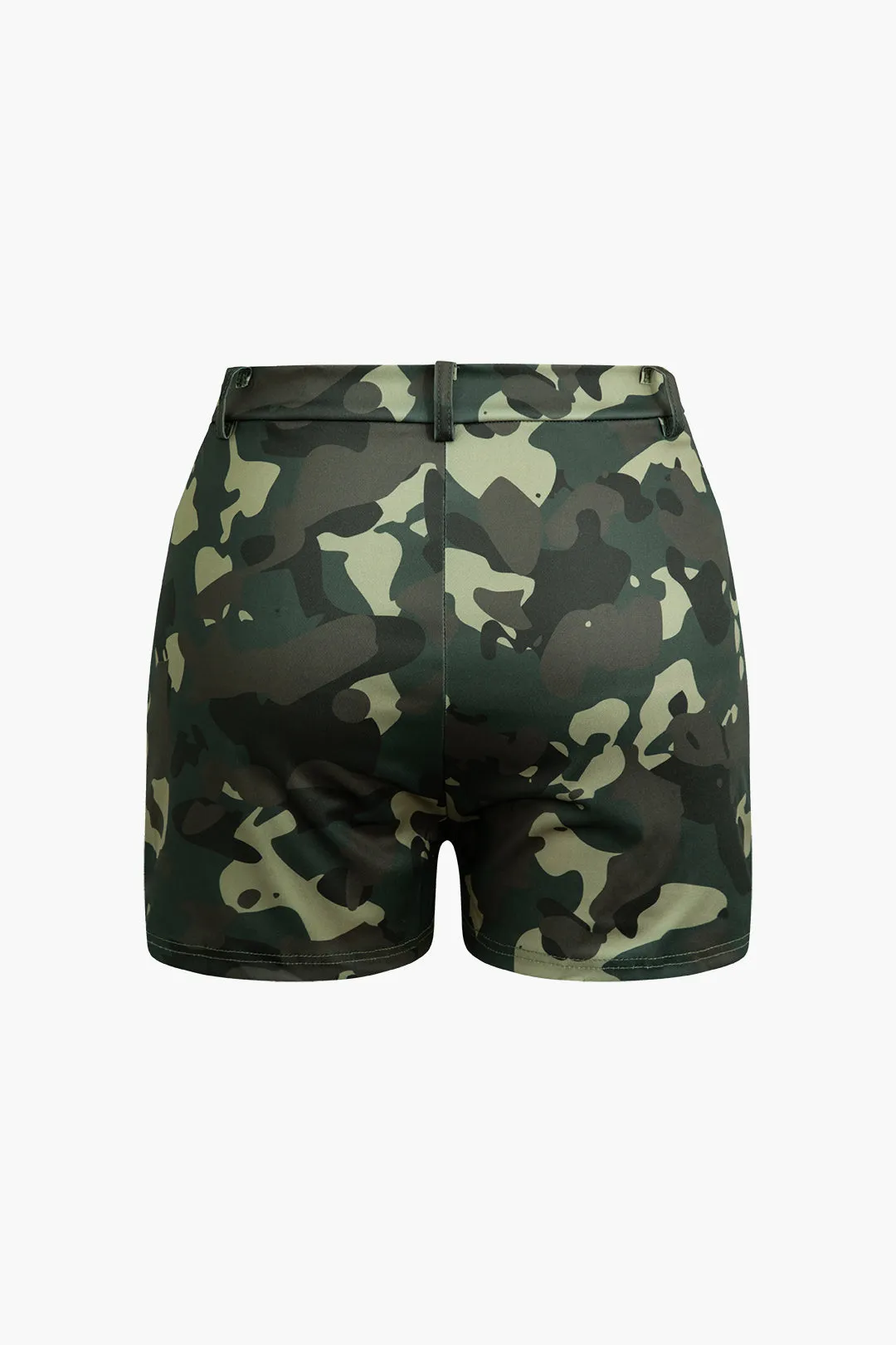 Camo Print V-Neck Button Short Sleeve Top And Shorts Set sold by Micas product image thumbnail 5