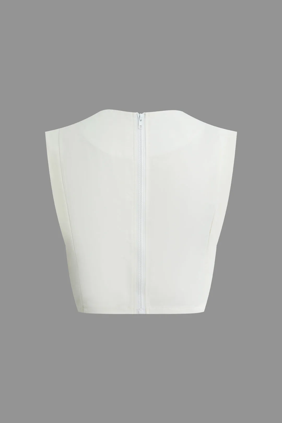 Solid Zipper Sleeveless Top And High Waist Pants Set sold by Micas product image thumbnail 3