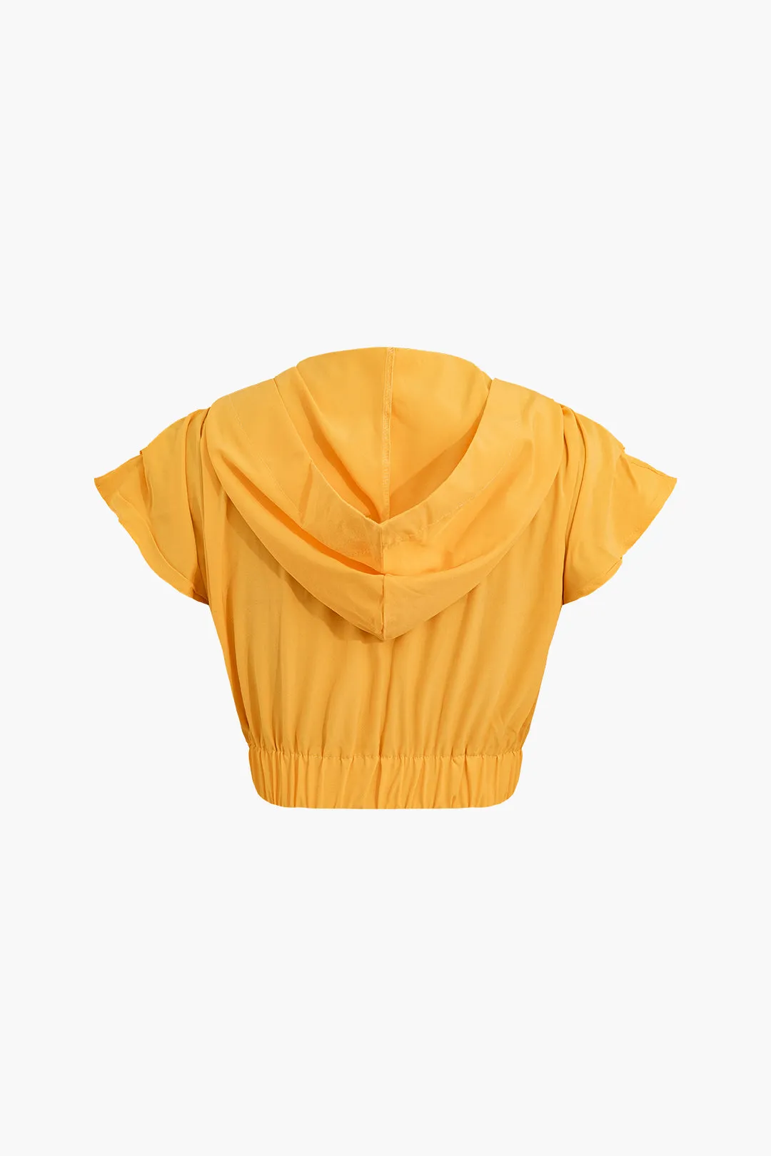 Ruched Zipper V-Neck Top And Shorts Set sold by Micas product image thumbnail 3