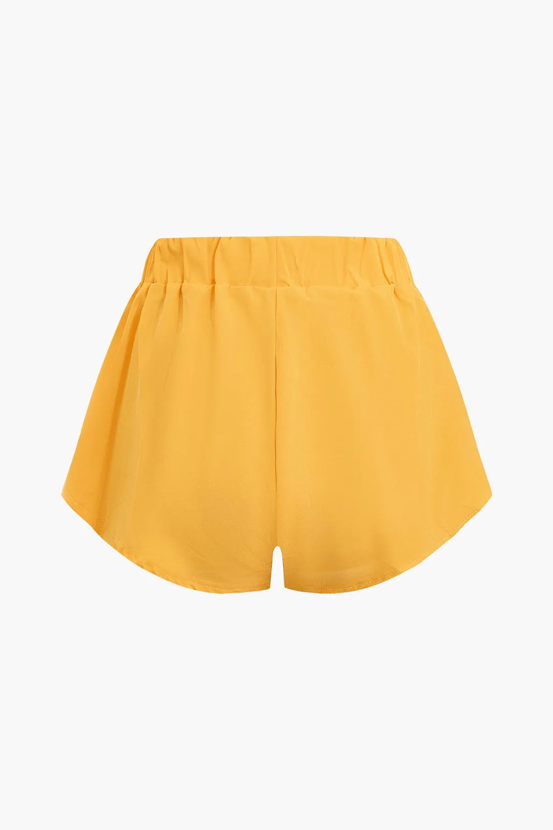 Ruched Zipper V-Neck Top And Shorts Set sold by Micas product image thumbnail 5