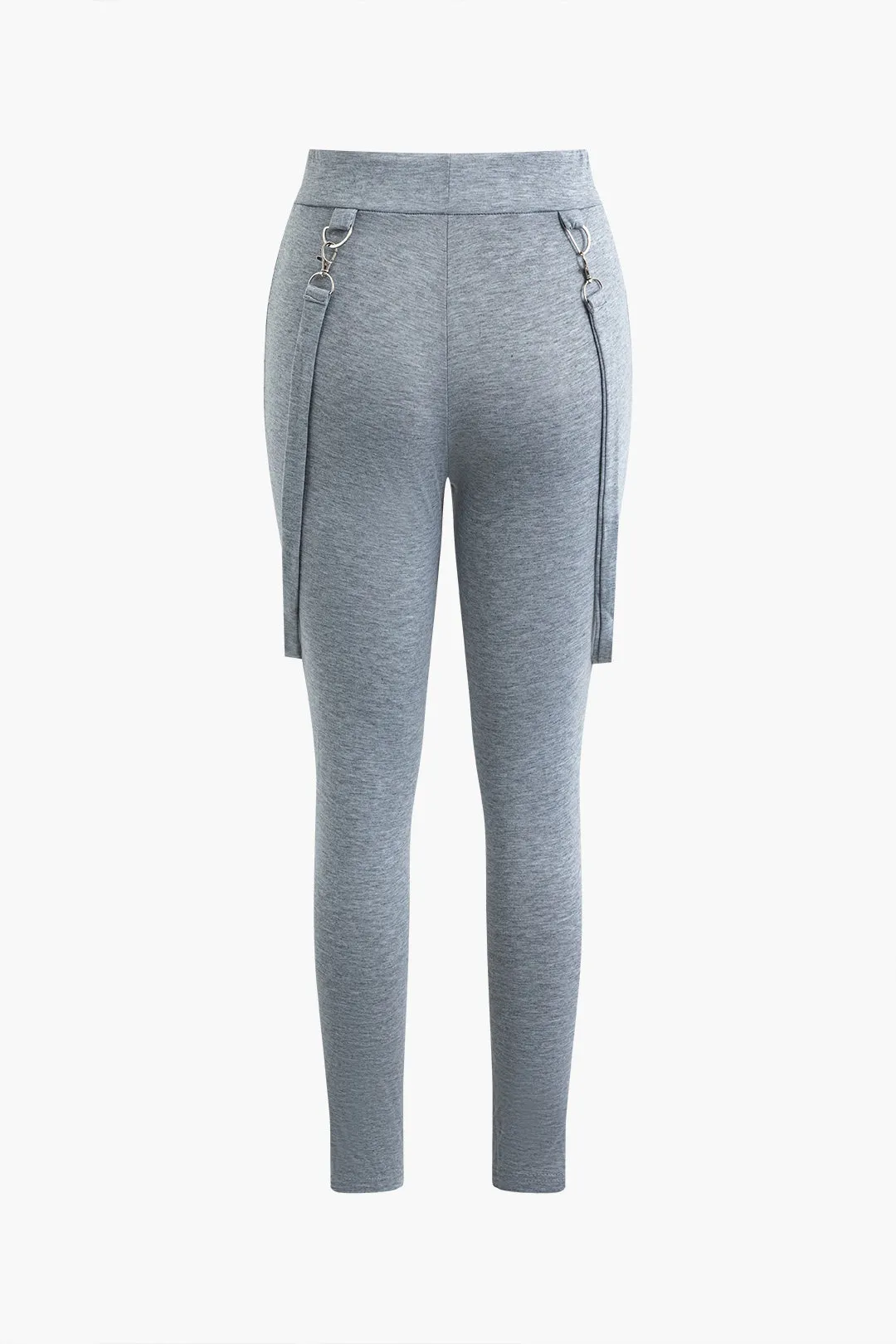 Solid Buckle Mock Neck Short Sleeves Top And Pants Set sold by Micas product image thumbnail 5