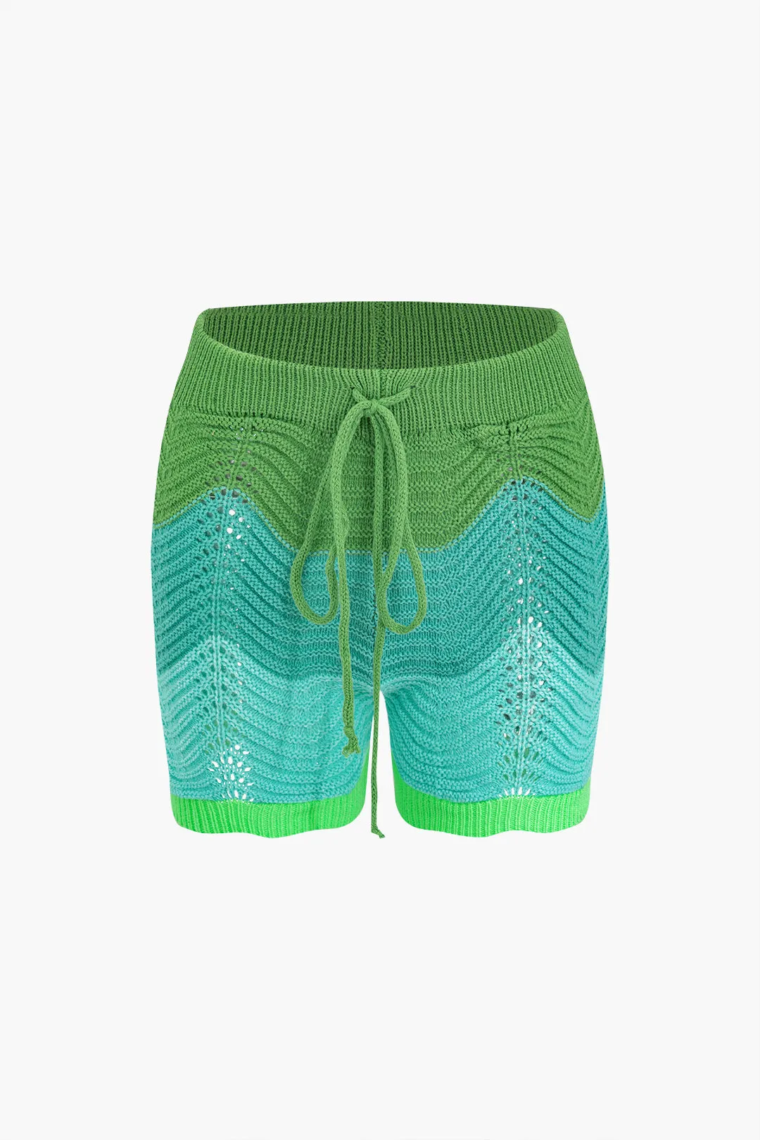 Ombre Print Short Sleeve Top And Tie-Up Shorts Set sold by Micas product image thumbnail 4