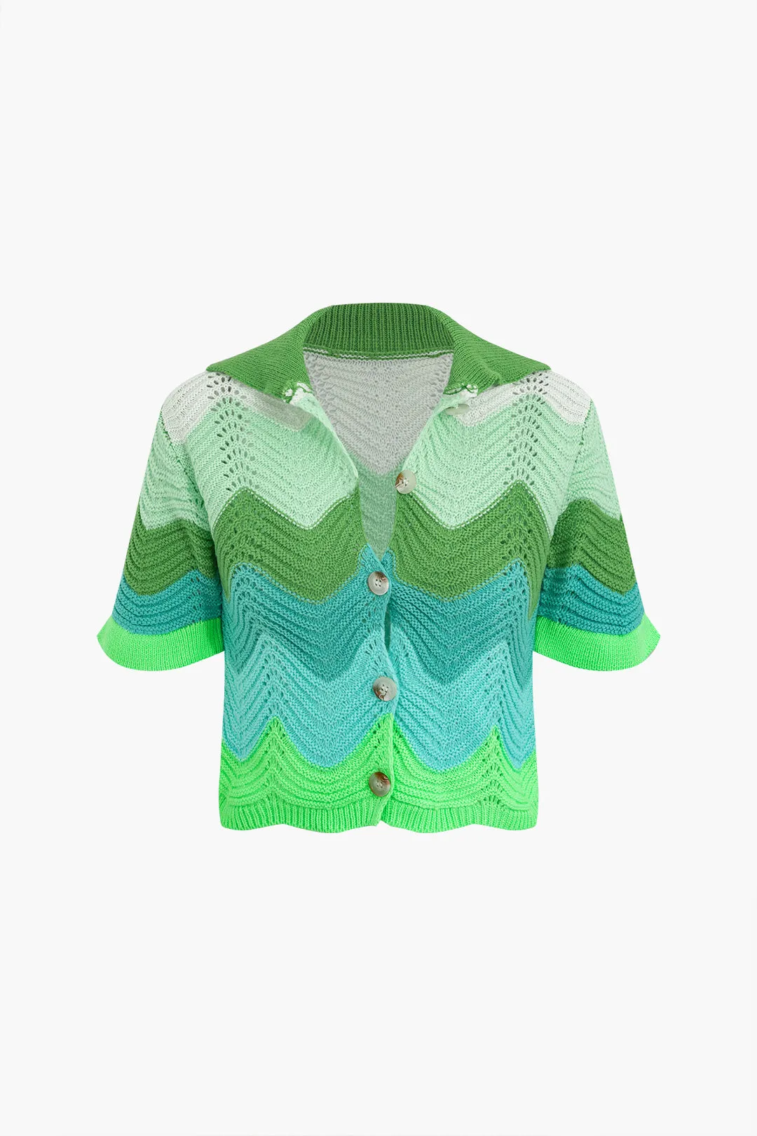 Ombre Print Short Sleeve Top And Tie-Up Shorts Set sold by Micas product image thumbnail 2